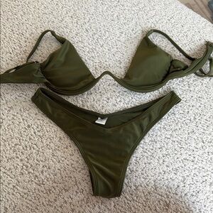 Olive Green Bikini Set